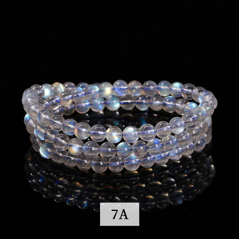 7A Natural Gray Moonlight 3 Circle Bracelet