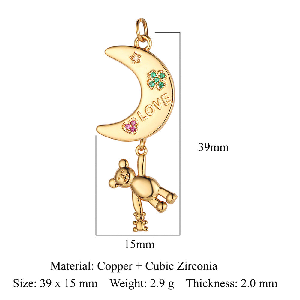 Copper Zircon Cocktail Necklace Bracelet Pendant