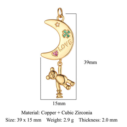 Copper Zircon Cocktail Necklace Bracelet Pendant