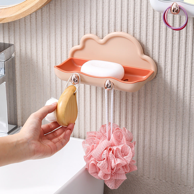 Block Soap Holder, Wall-Mounted, No-Drill, Double-Layer