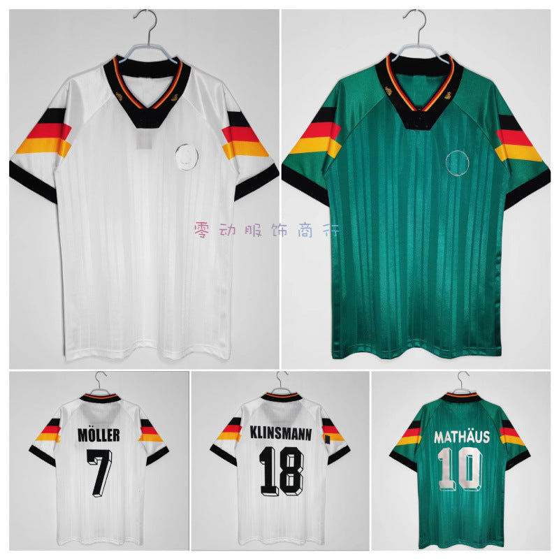 1992 Germany Klinsmann 18 Matthaus 10 Home Away Retro Jersey