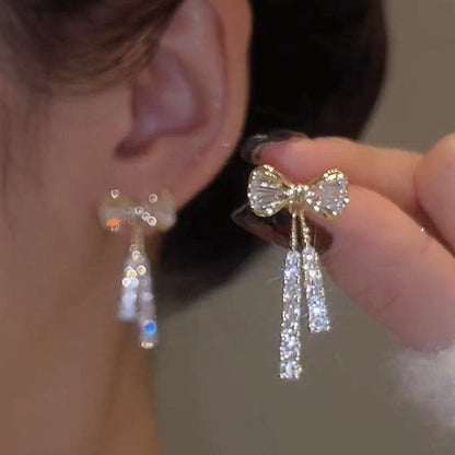 Bow Diamond Crystal Earrings