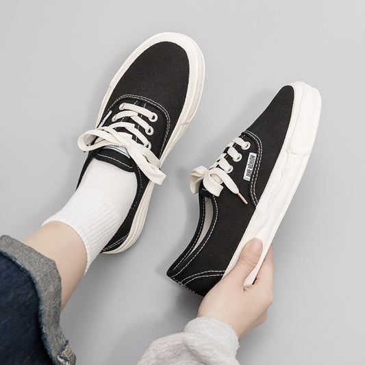 Women's geometric low-top canvas shoes