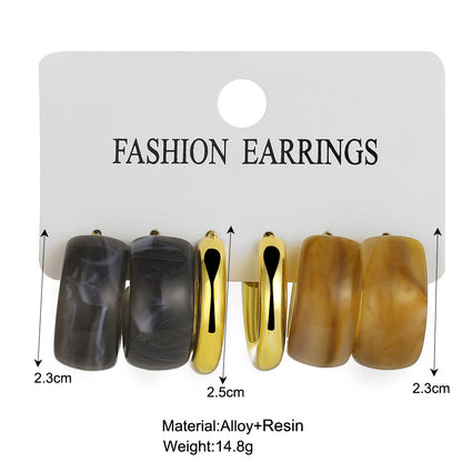 Acetate earrings set of 3 pairs