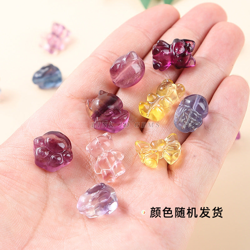 Natural color fluorite small carving