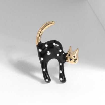 Dripping Polka Dot Cat Brooch