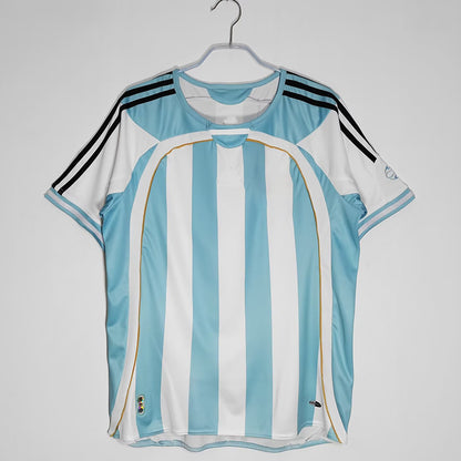 06 WC Argentina 19 Messi 10 Riquelme Retro Thai Jersey