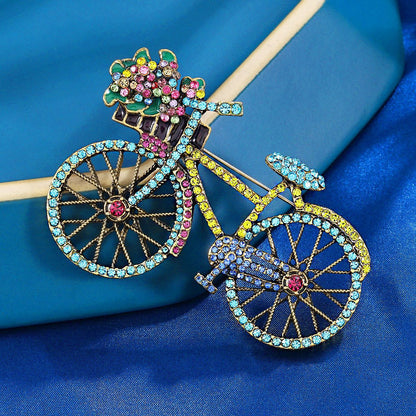 Bicycle diamond brooch