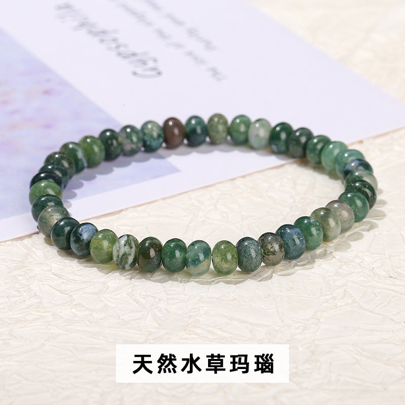 6Mm natural Tianshan Cui abacus bead bracelet.