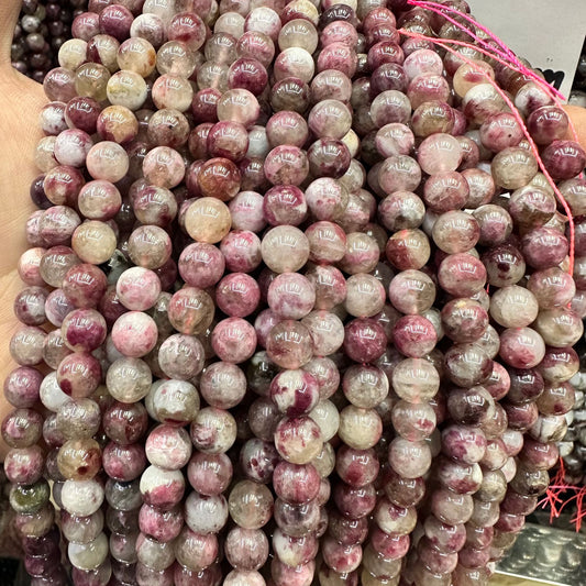 4-12mm natural plum blossom tourmaline crystal beads