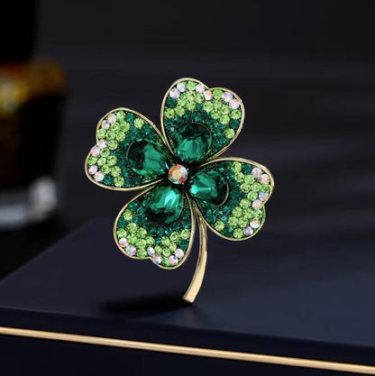 Four-leaf clover brooch high-end