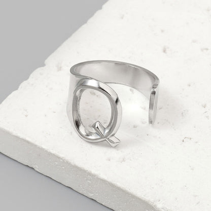 Titanium steel 26 English letter ring