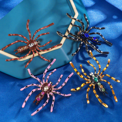 Halloween Enamel Spider Brooch