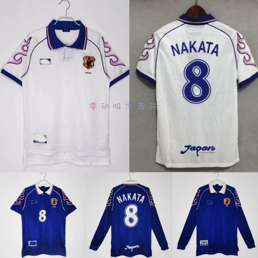 98 Japan World Cup Home Away Retro Nakata 8 Long Short Sleeve