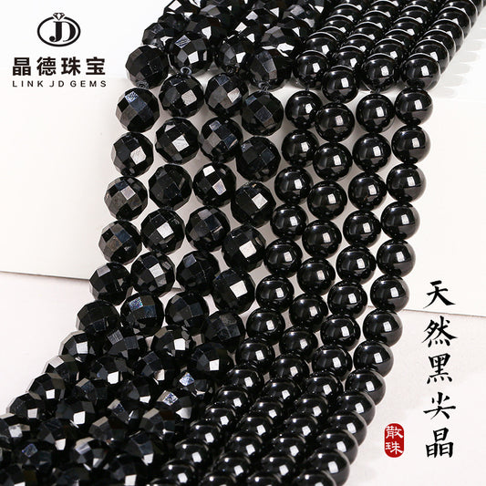 Natural black spinel loose beads cut beads