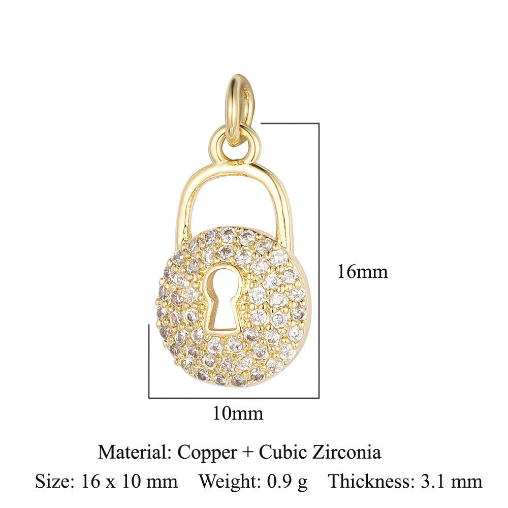 Crown peach heart colorful love copper zircon pendant