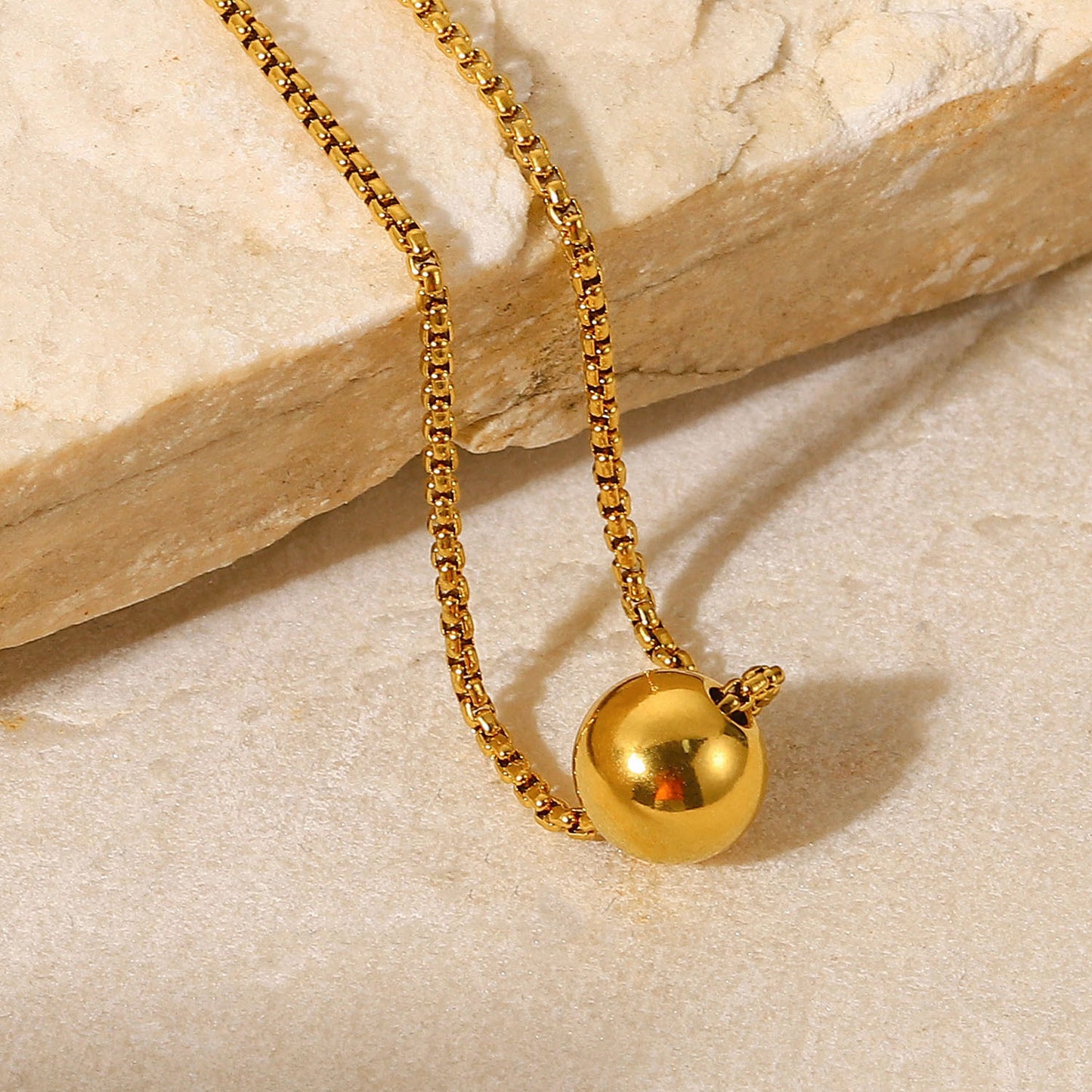 Gold Ball Pendant Necklace