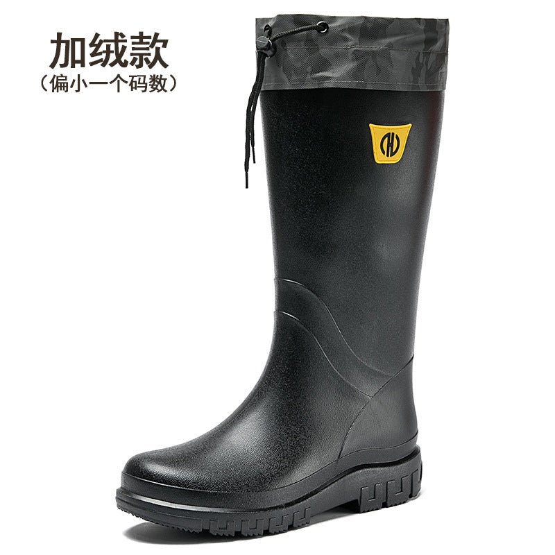 High tube rain shoes for men