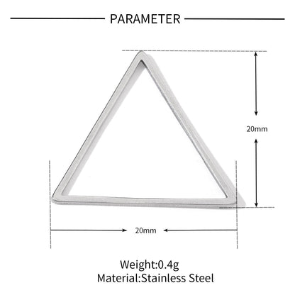 20 uds./paquete de colgantes de acero de titanio redondos y geométricos triangulares 