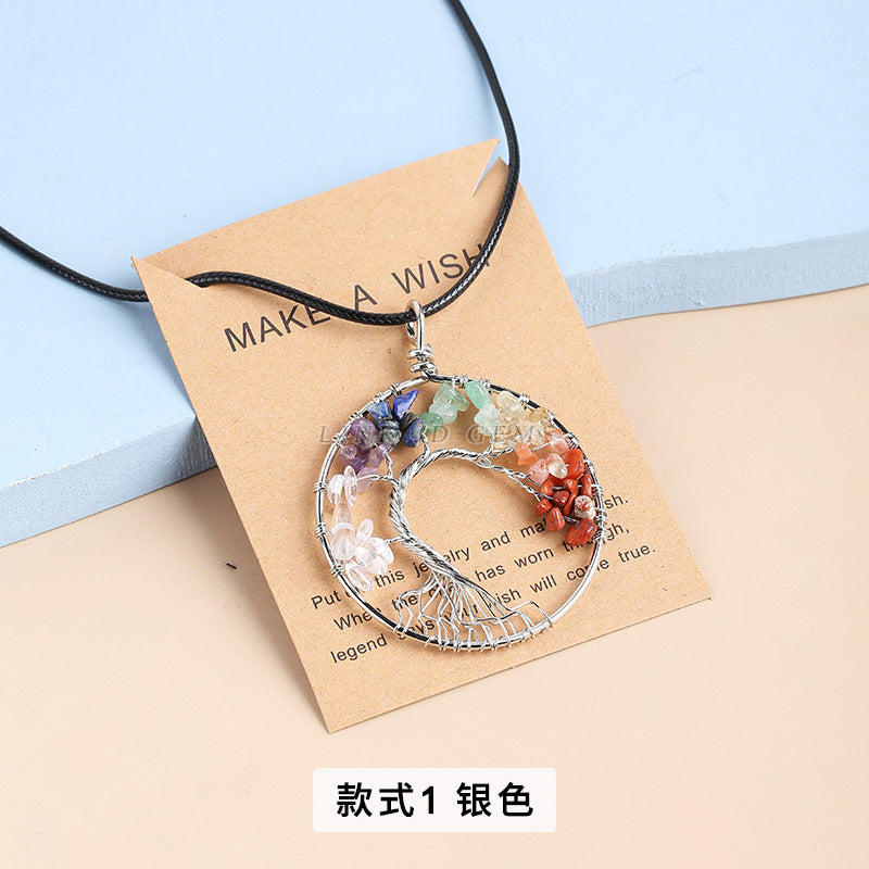 Natural colorful crystal gravel fortune tree