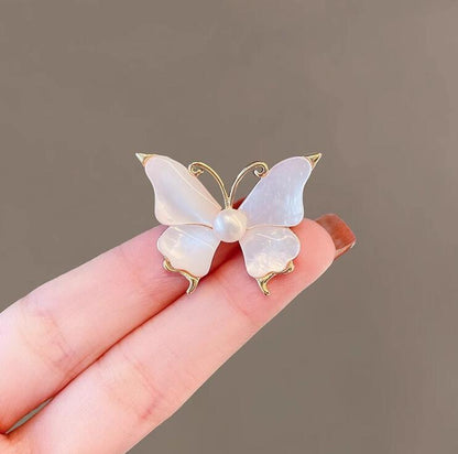 Vintage White Butterfly Accessory Brooch