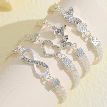 8-shaped anklet butterfly anklet 4-piece set