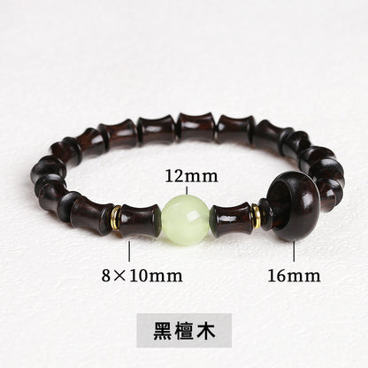 Green sandalwood bamboo bead bracelet.