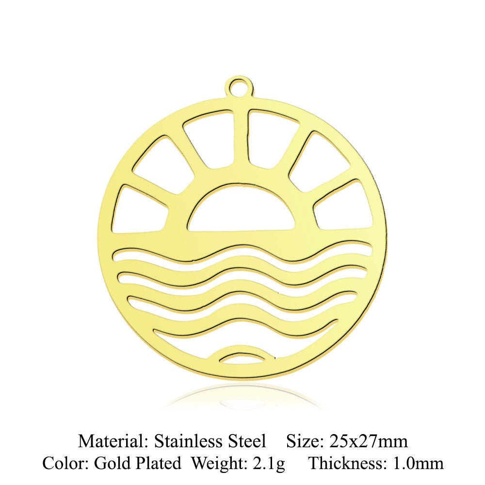 5 pcs/pack Sun Sunrise Titanium Steel Pendant