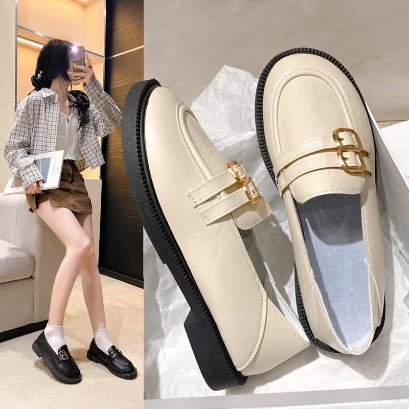 Small Leather Shoes Loafers Women