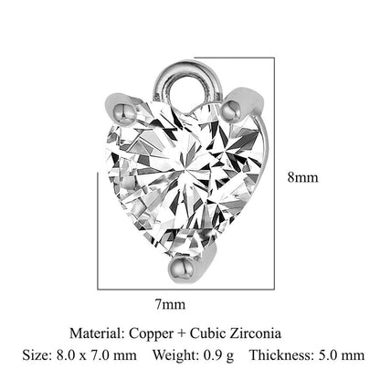 Color zircon peach heart copper zircon pendant.