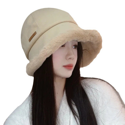 Windproof Casual Plush Bucket Hat