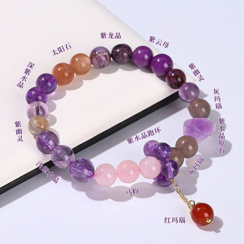 Nine Purple Fire Bracelet Natural Duobao Crystal