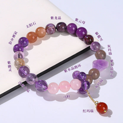 Nine Purple Fire Bracelet Natural Duobao Crystal