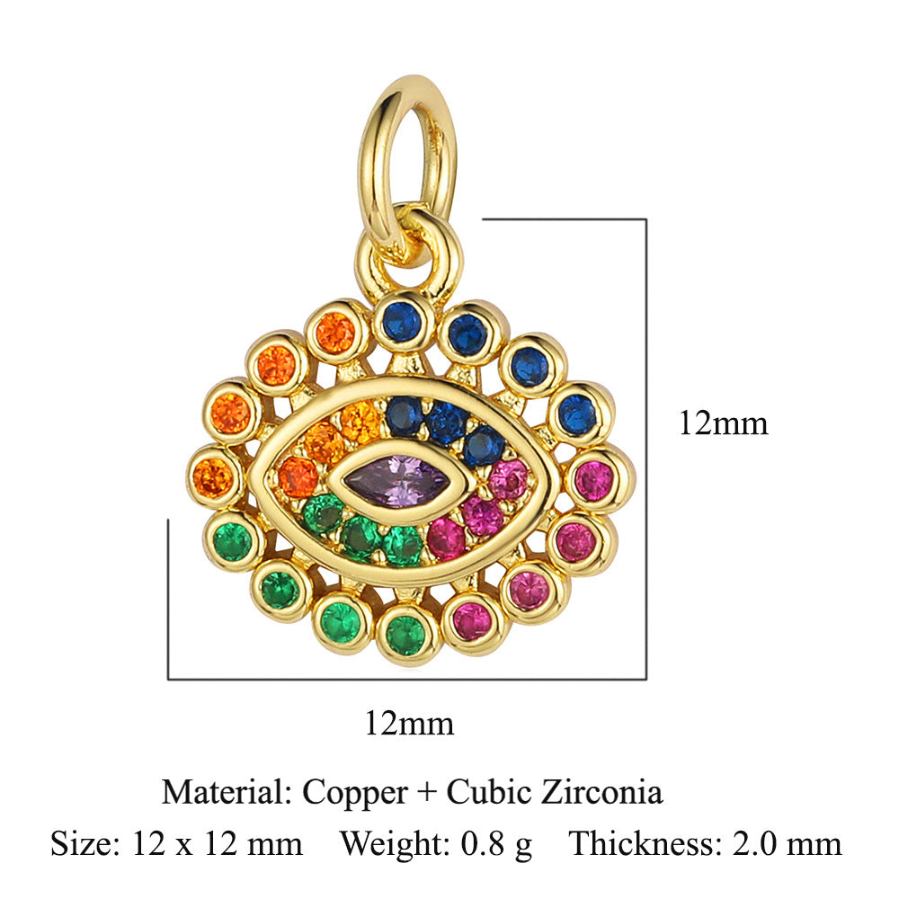 Evil Eye Fatima Palm Copper Zircon Pendant