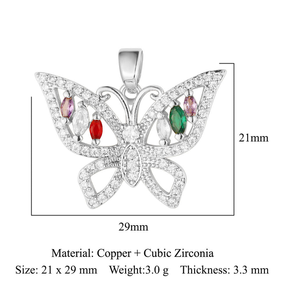 Butterfly Eye Sun Copper Zircon Pendant