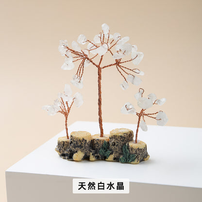 Colorful natural crystal gravel fortune tree ornament