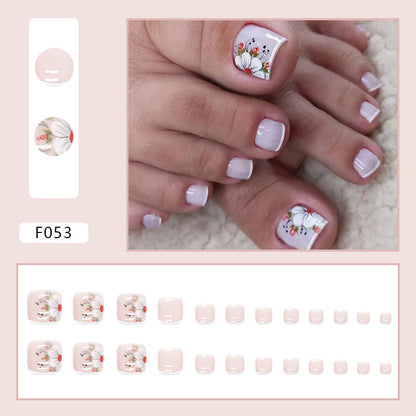 Uñas de los pies con purpurina de diamante francés 