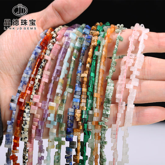 5Mm natural crystal agate rectangular loose beads