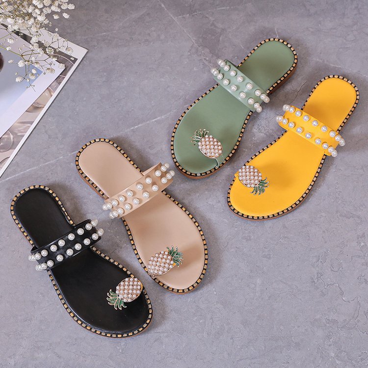 Pineapple pearl slippers