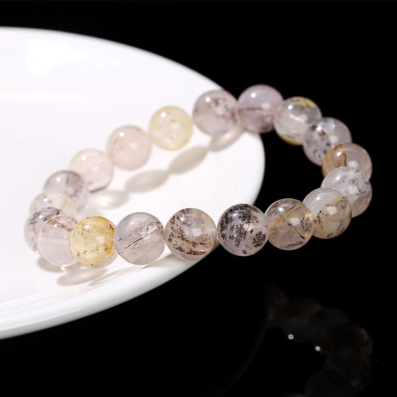 Pulsera de cristal con flor de eucalipto natural de pequeño tamaño 