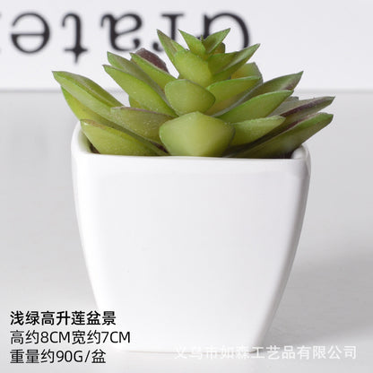 Simulation of succulent plastic bonsai artificial flowers combination