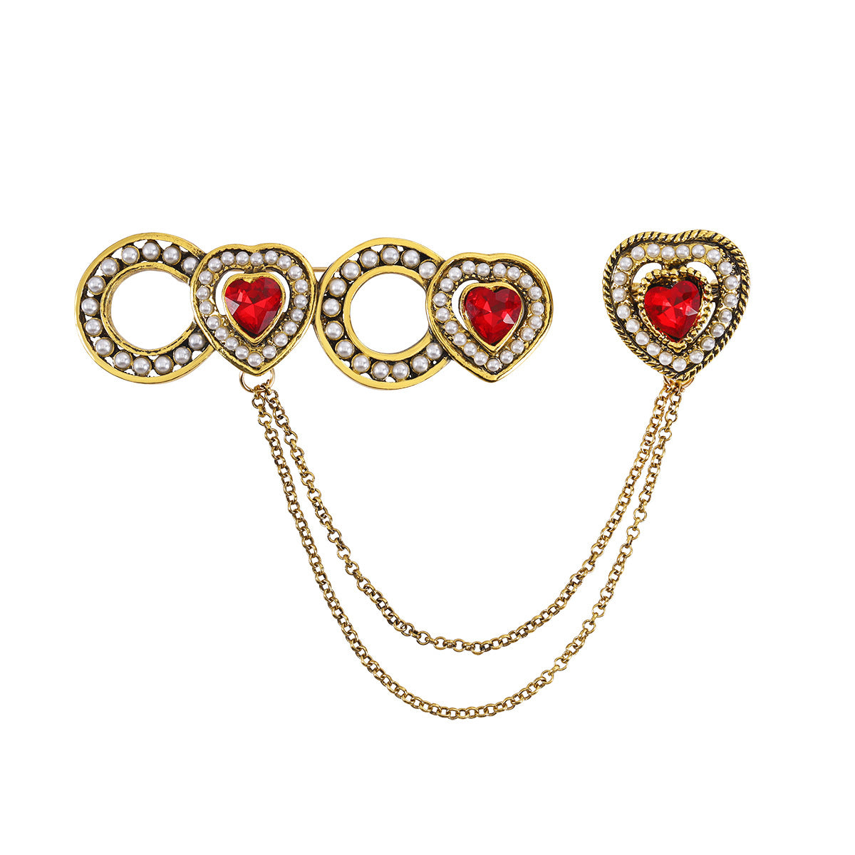 Rhinestone Chain Brooch