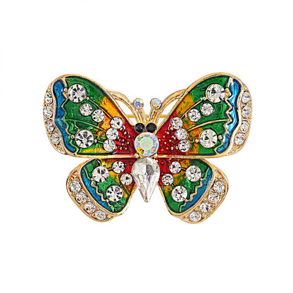 Painted Oil Drop Butterfly Brooch