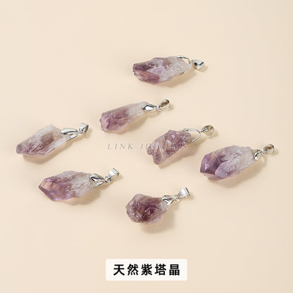 Crystal irregular rough stone pendant