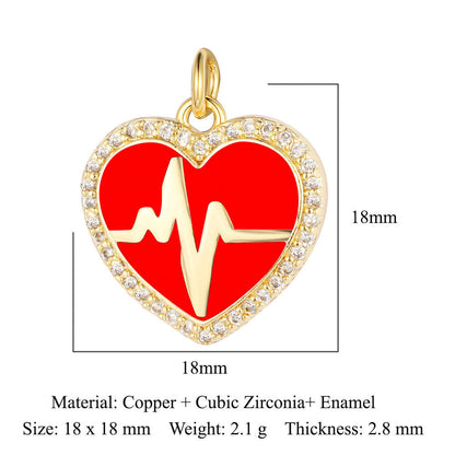 Heartbeat Eyes Mom Copper Zircon Pendant