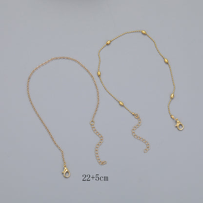 Round Bead Double Layer Round Bead Chain Anklet