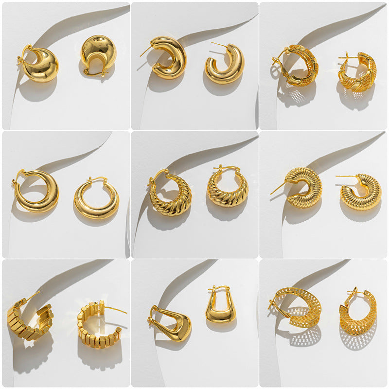 Minimalist Hollow Geometric Ear Clip, Fashionable Accessory