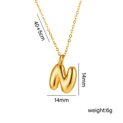 18K Gold Plated Initial Letter Pendant Necklace