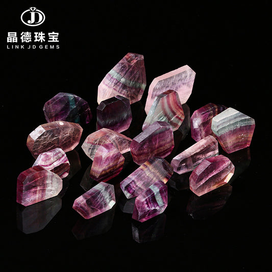 Natural colorful rainbow fluorite conformal rough stone tablets