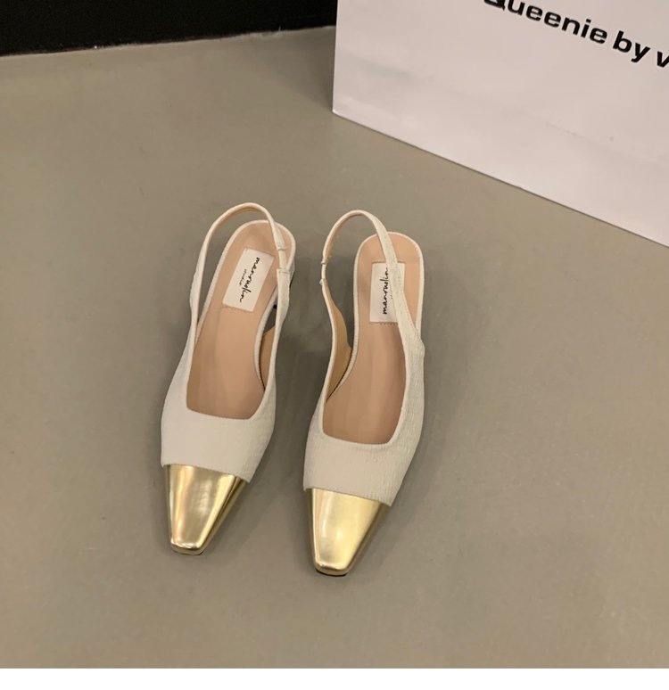 Women's shoes color matching thick heel wholesale